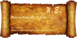 Marschalek Eliz névjegykártya